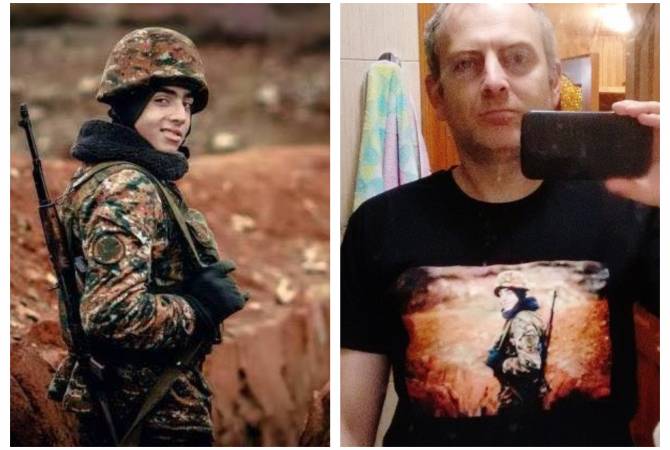 Блогер Лапшин носит футболку с изображением армянского воина, служащего в Арцахе 