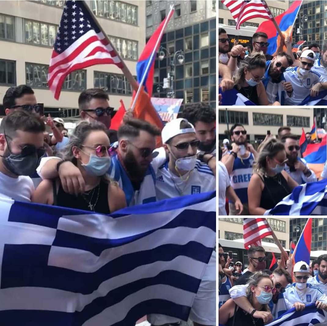 Греки Нью-Йорка приняли участие в многолюдном марше против агрессии Азербайджана в отношении Армении 