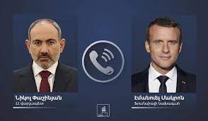 Премьер Армении Никол Пашинян провел телефонный разговор с президентом Франции Эммануэлем Макроном 