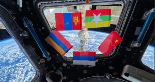 Российские космонавты вывесили флаг Армении на МКС 