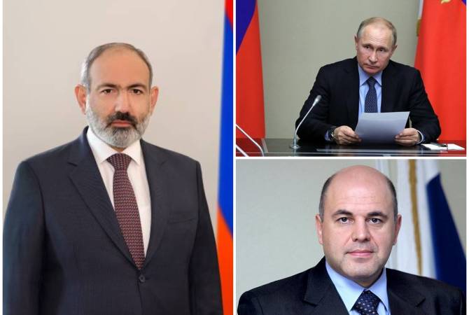 Владимир Путин и Михаил Мишустин поздравили Никола Пашиняна с Днем рождения 